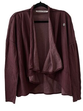 Michael Stars Cotton blend Waterfall Cardigan Burgundy Plum OS Anthropologie